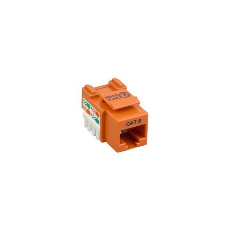 Cable Wholesale Cat6 Keystone Jack, Orange, RJ45 Female to 110 Punch Down 326-121OR